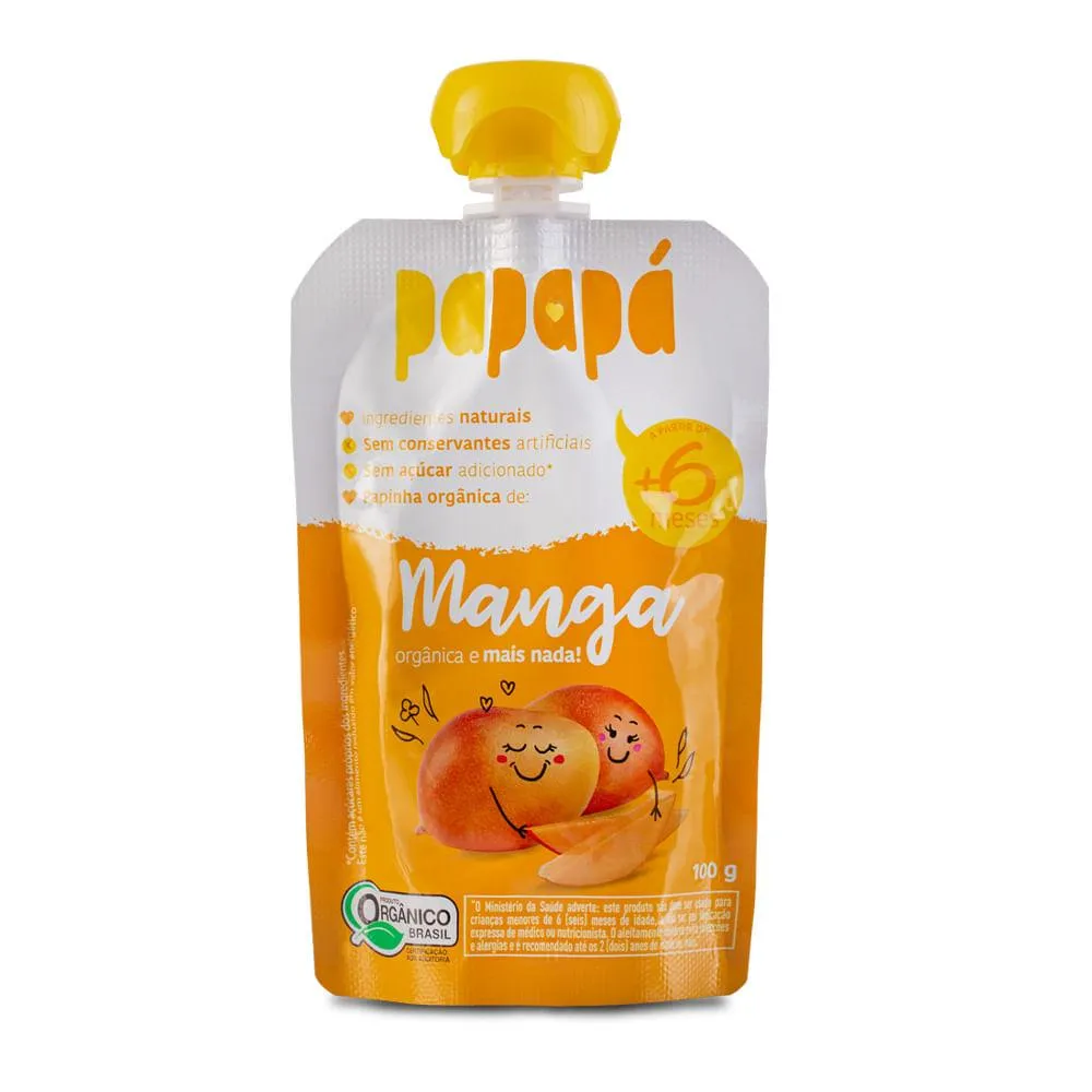 Papinha Infantil Papapá Orgânica Sabor Manga +6 meses 100 g
