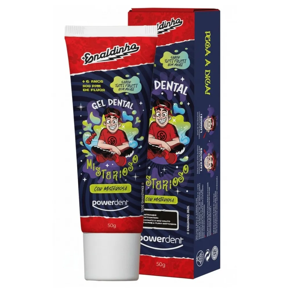 Gel Dental Infantil Powerdent Misterioso Enaldinho 50 g