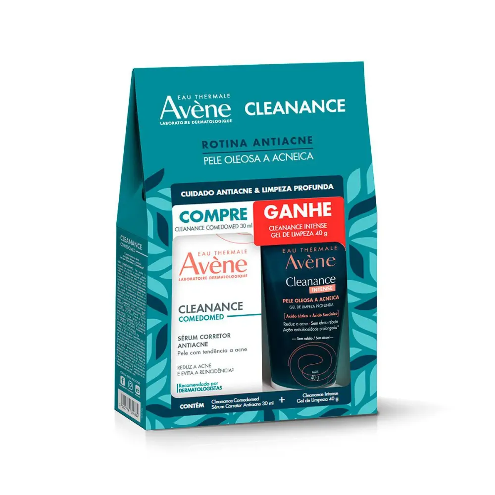 Kit Avène Cleanance Facial Sérum Corretor Comedomed 30 ml + Gel de Limpeza Intense 40 g