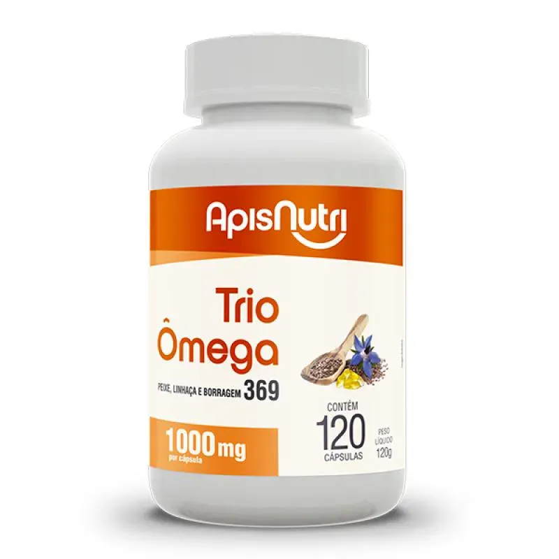 Trio Ômega 3, 6, 9 1000 mg 120 Cápsulas - Apisnutri