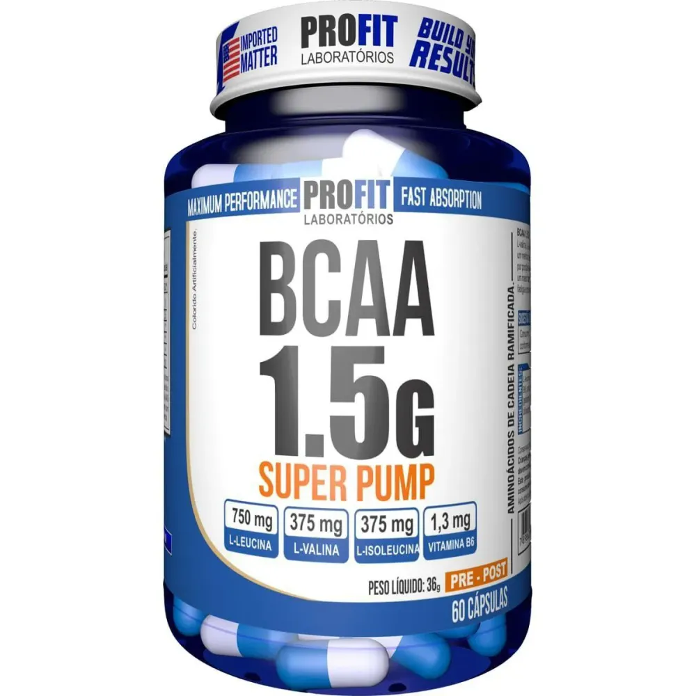 Bcaa Super Pump 1,5 G - 60 Cápsulas - Profit