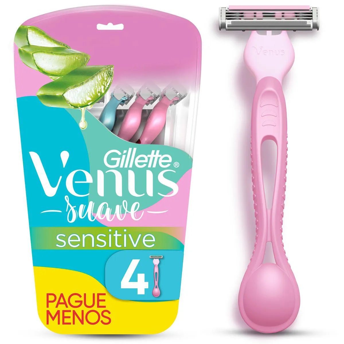 Gillette Aparelho de Depilar Venus Suave Sensitive 4 unidades