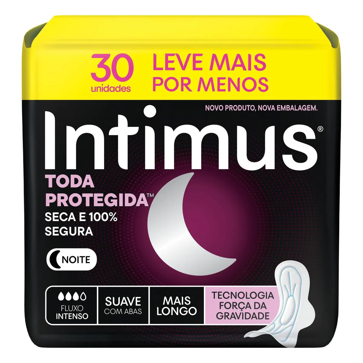 Absorvente Intimus Noturno Toda Protegida Cobertura Suave 30 unidades