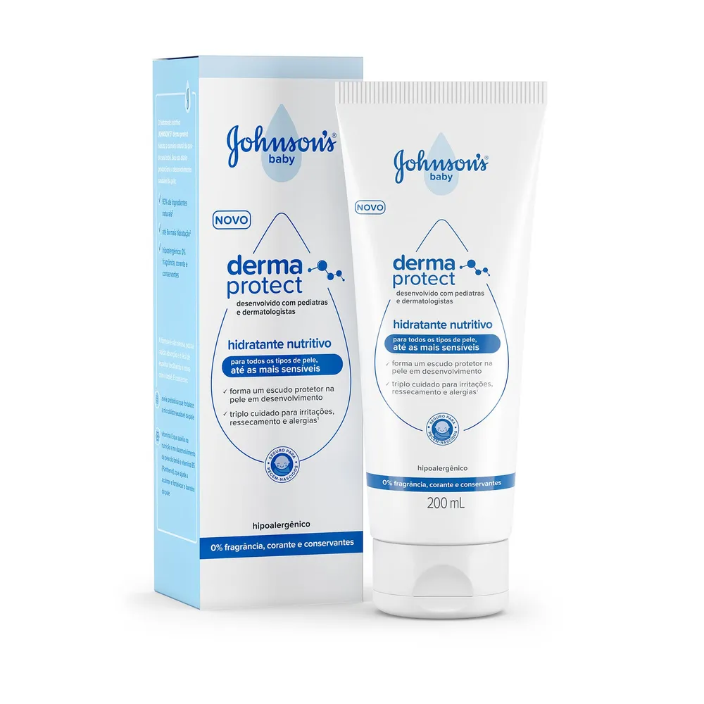 Loção Hidratante Infantil Johnson's Baby Derma Protect Bebê Nutritivo 200 ml