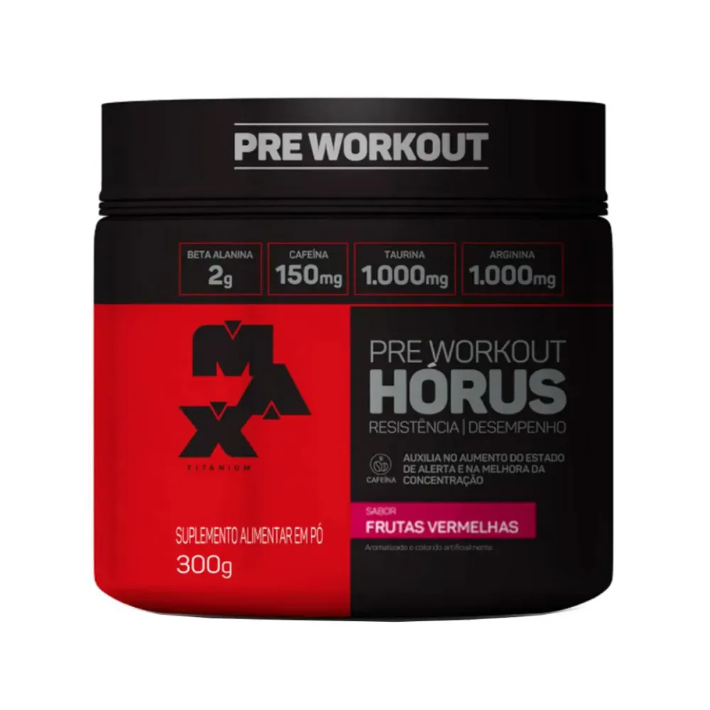 Pré-Treino Max Titanium Hórus Frutas Vermelhas 300 g