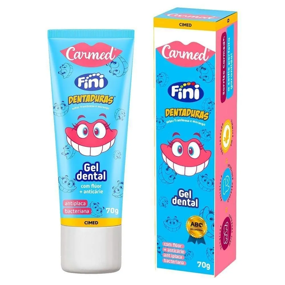 Gel Dental Carmed Fini Dentaduras Anticáries com Flúor 70 g