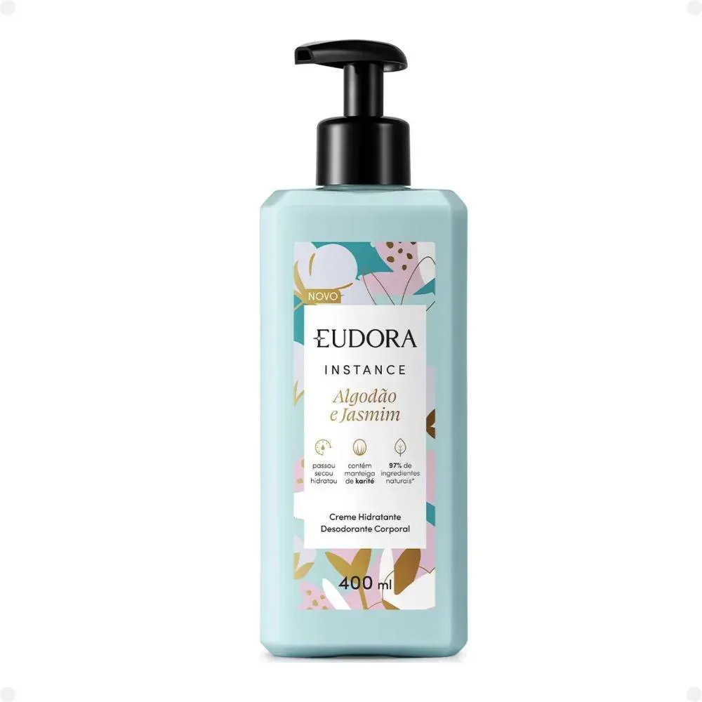 Creme Hidratante Corporal Eudora Instance Algodão e Jasmim 400 ml