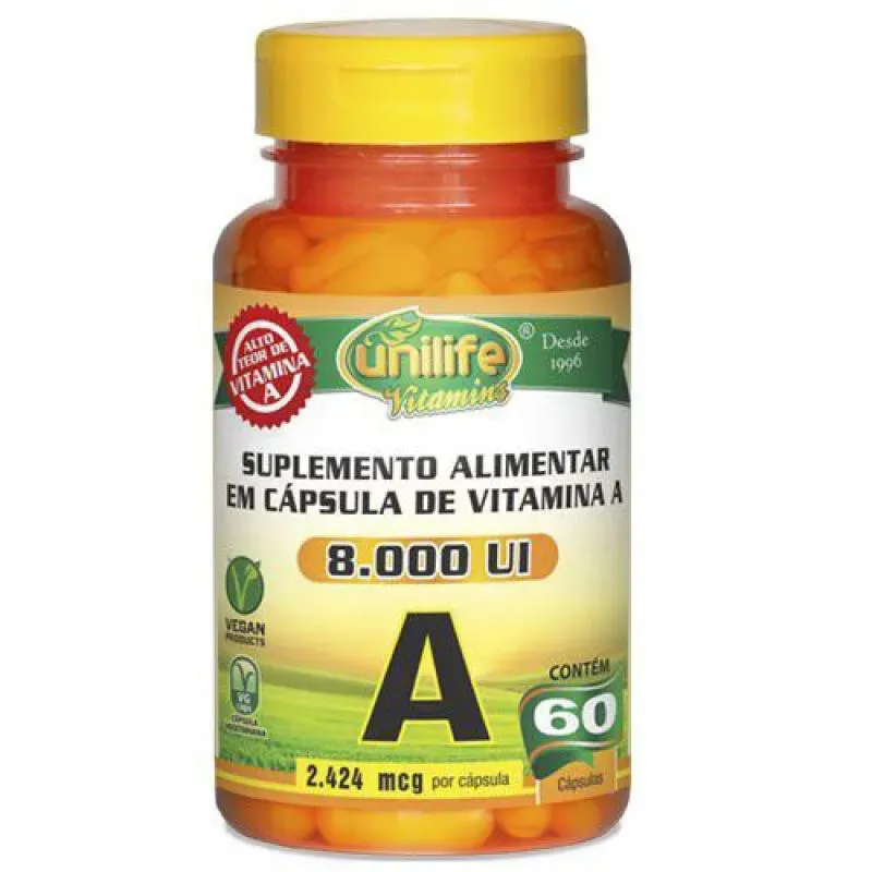 Retinol - Vitamina a 500 mg 60 cápsulas - Unilife