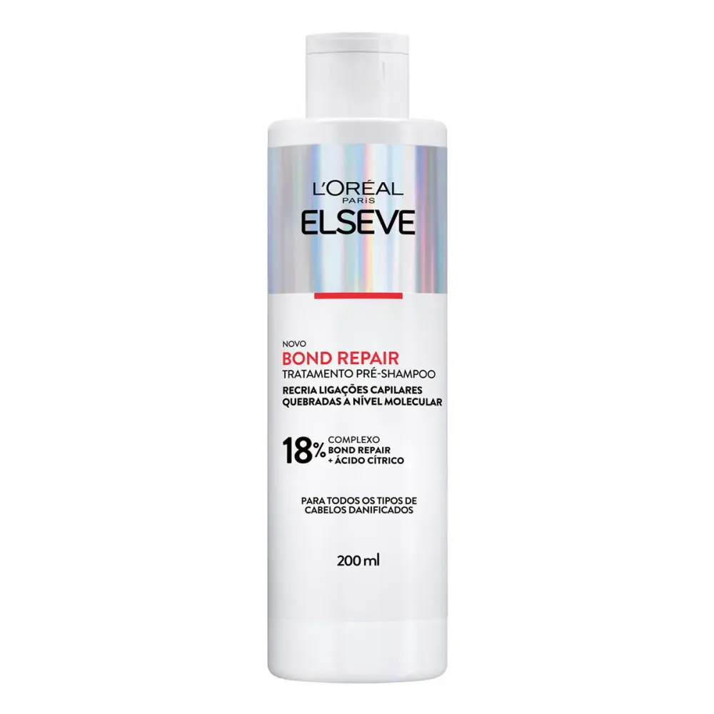Pré-Shampoo Elseve Bond Repair Tratamento para Cabelos Danificados Reparação Molecular com 18% de Ácido Cítrico 200 ml