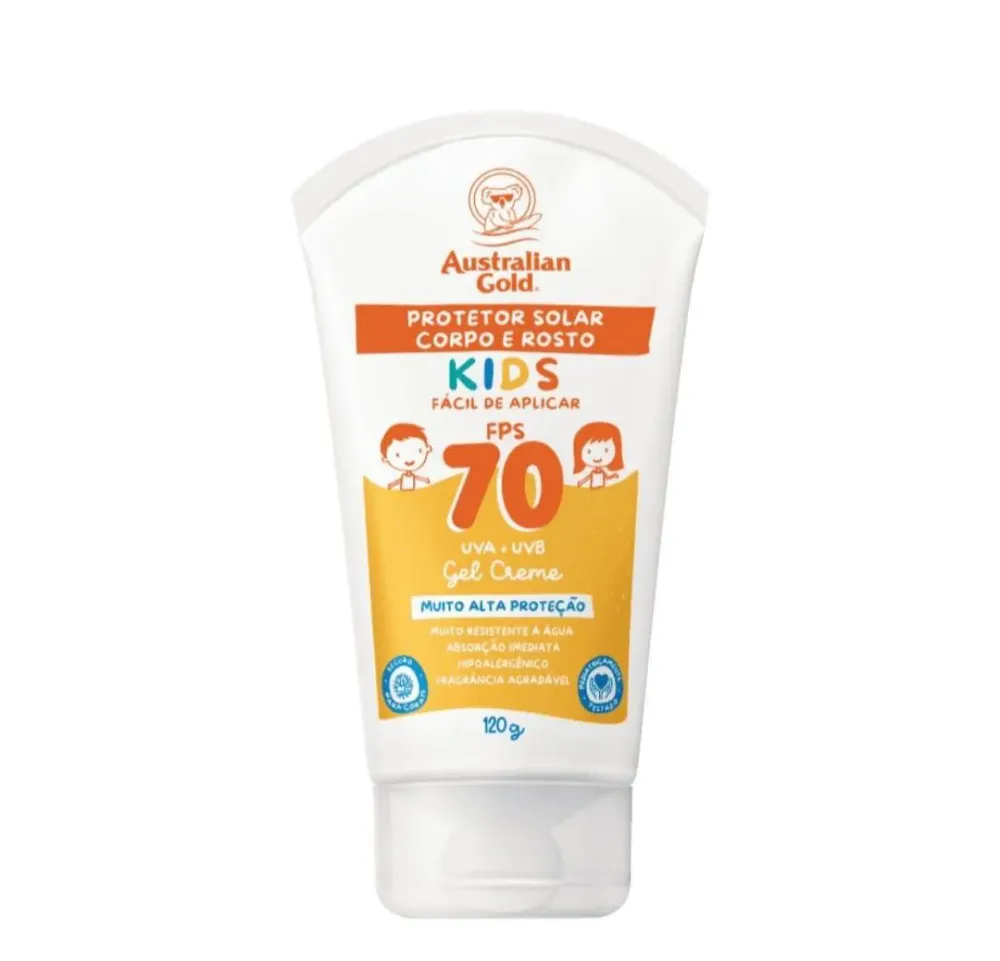 Australian Gold Protetor Solar Corpo e Rosto Kids Fps 70 120 G