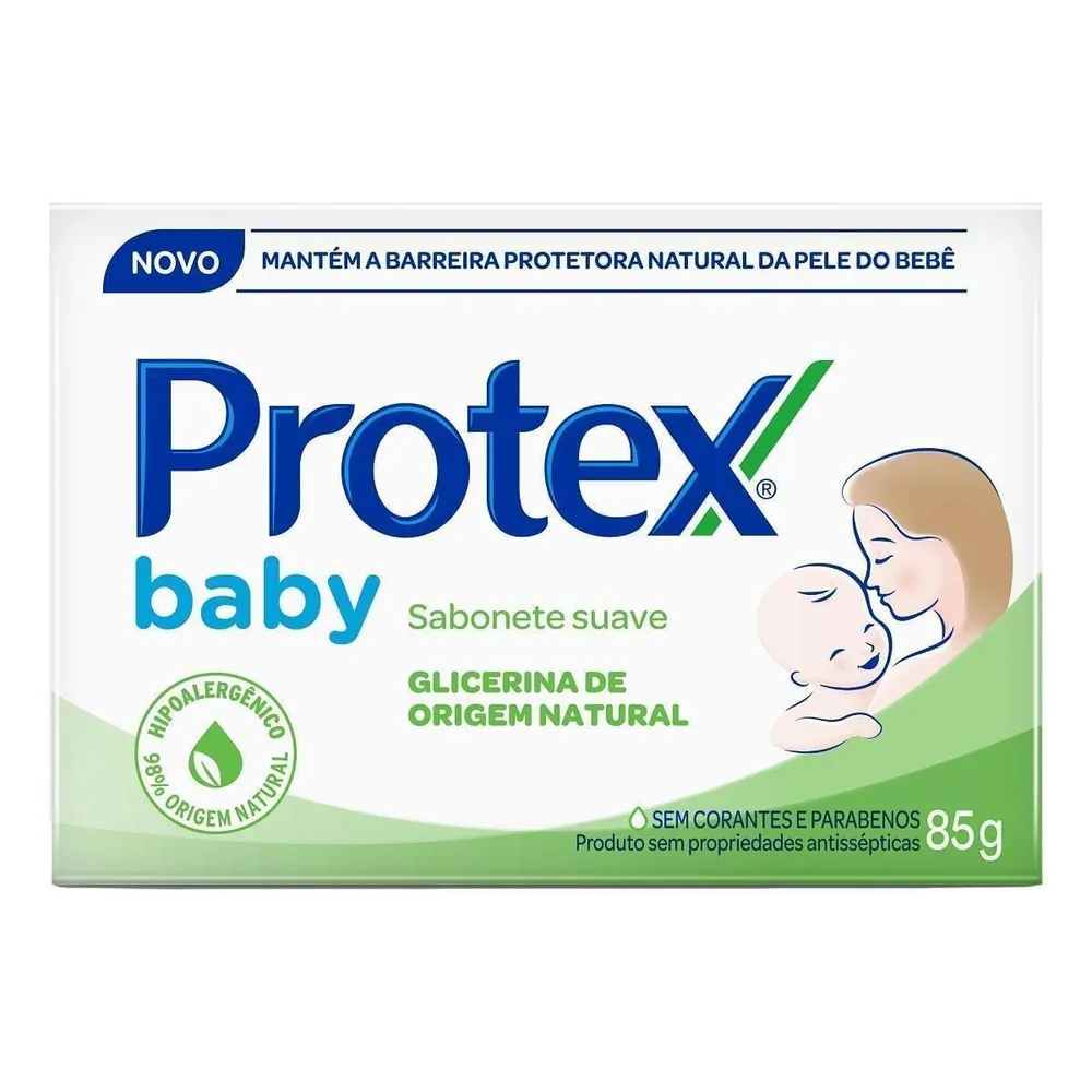 Sabonete Em Barra Para Bebê Protex Baby Glicerina Natural 85 g