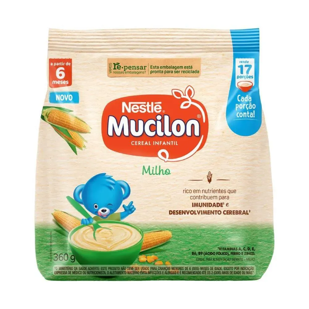 Cereal Infantil Mucilon de Milho 360 g - Embalagem com 9 unidades