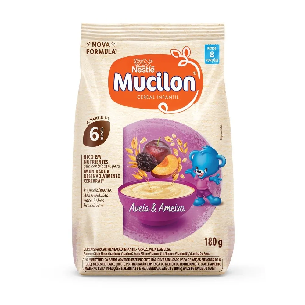 Cereal Infantil Mucilon Aveia Integral e Ameixa +6 meses 180 g