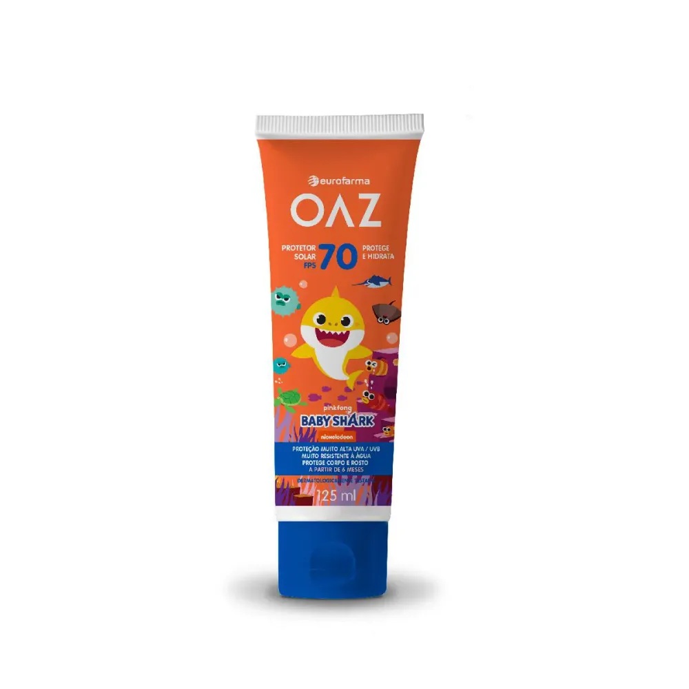 Protetor Solar Infantil OAZ Baby Shark FPS 70 125 ml