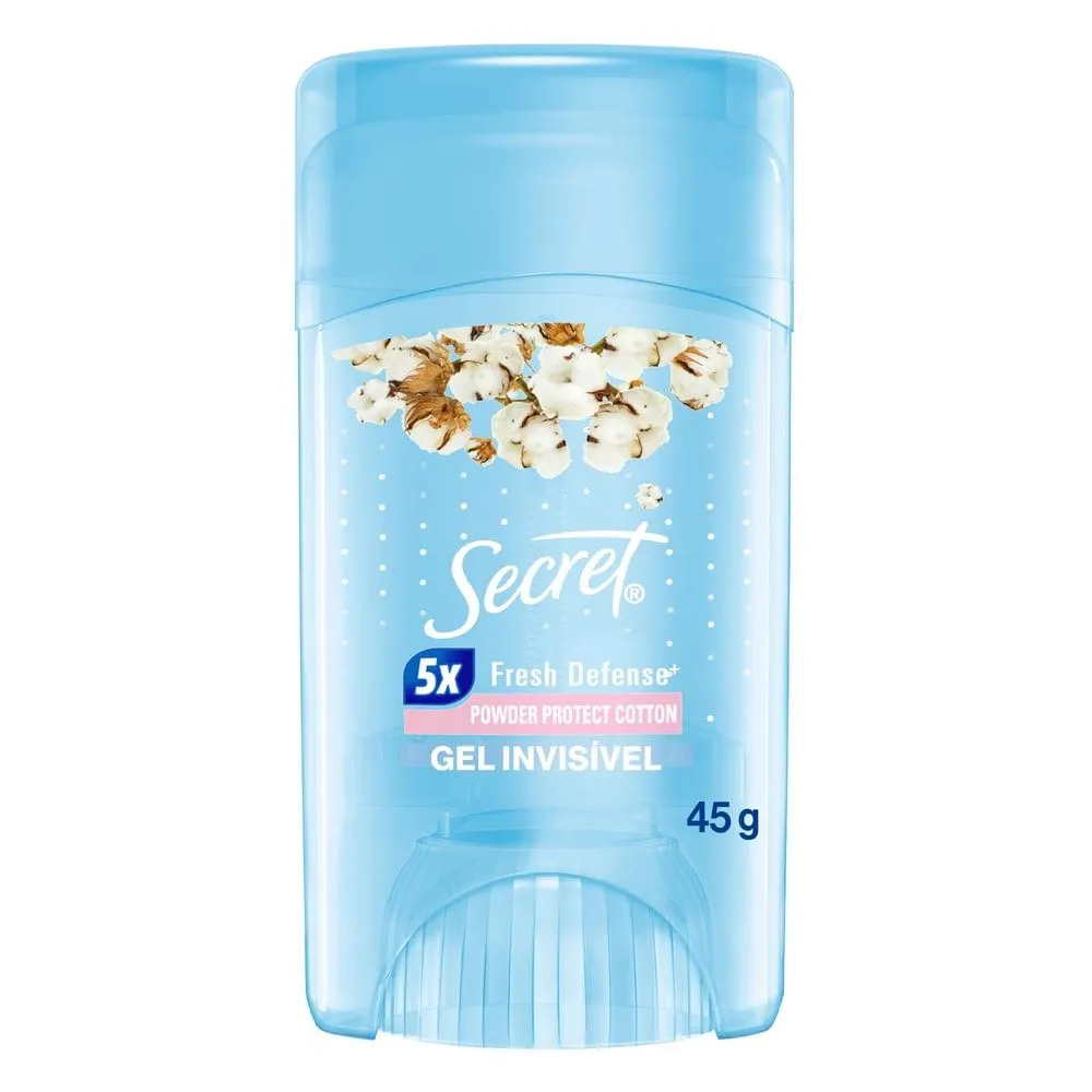 Desodorante Antitranspirante Secret Proteção de Algodão Gel Stick 45 g