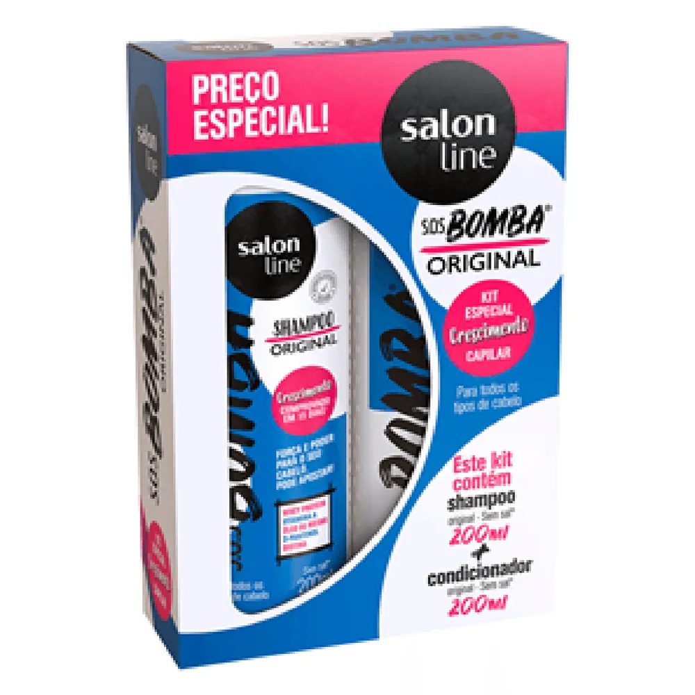 Kit Shampoo Salon Line S.O.S Bomba Original 200 ml 1 Unidade + Condicionador Salon Line S.O.S Bomba Original 200 ml 1 Unidade