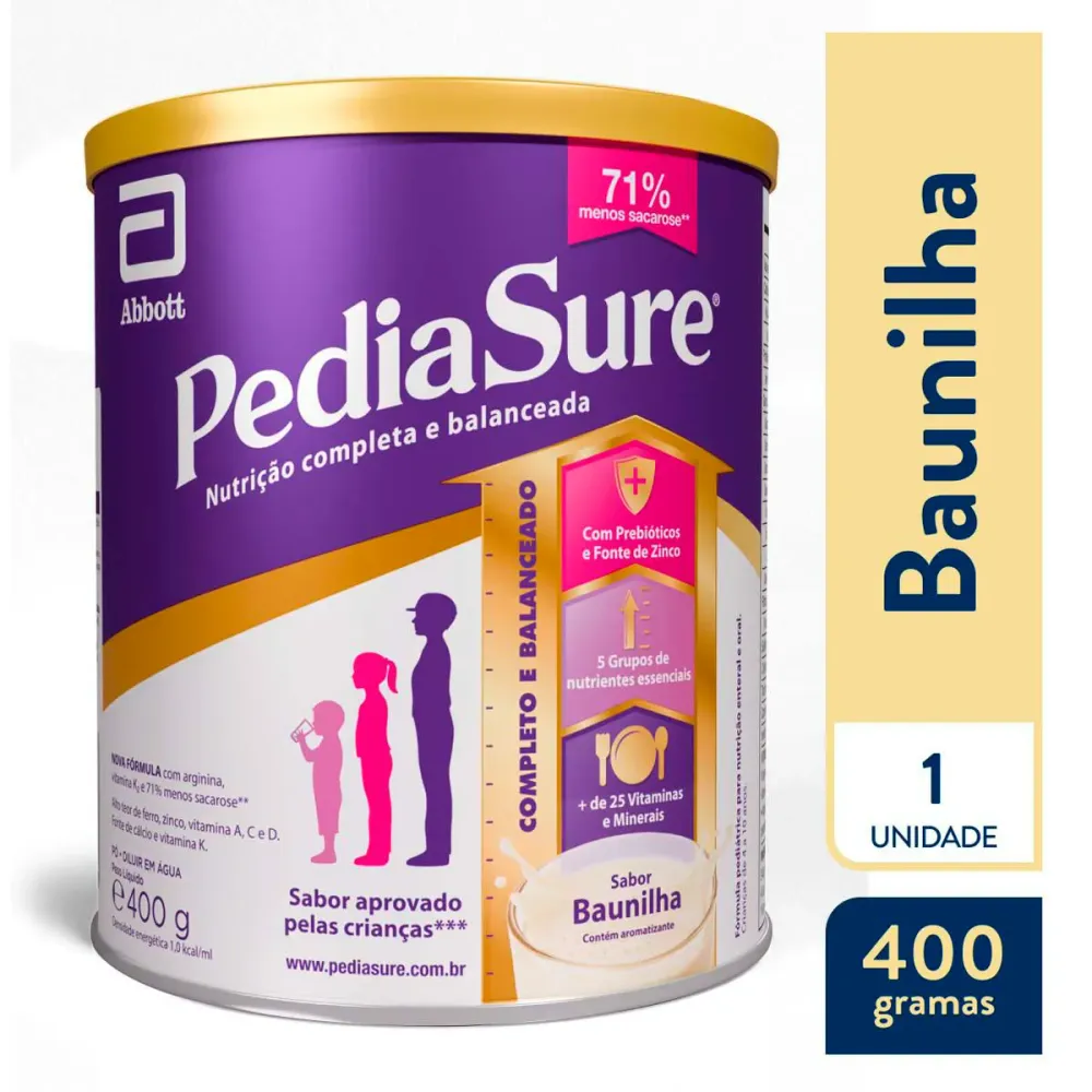 Suplemento Infantil Pediasure 4 a 10 anos Baunilha 400 g
