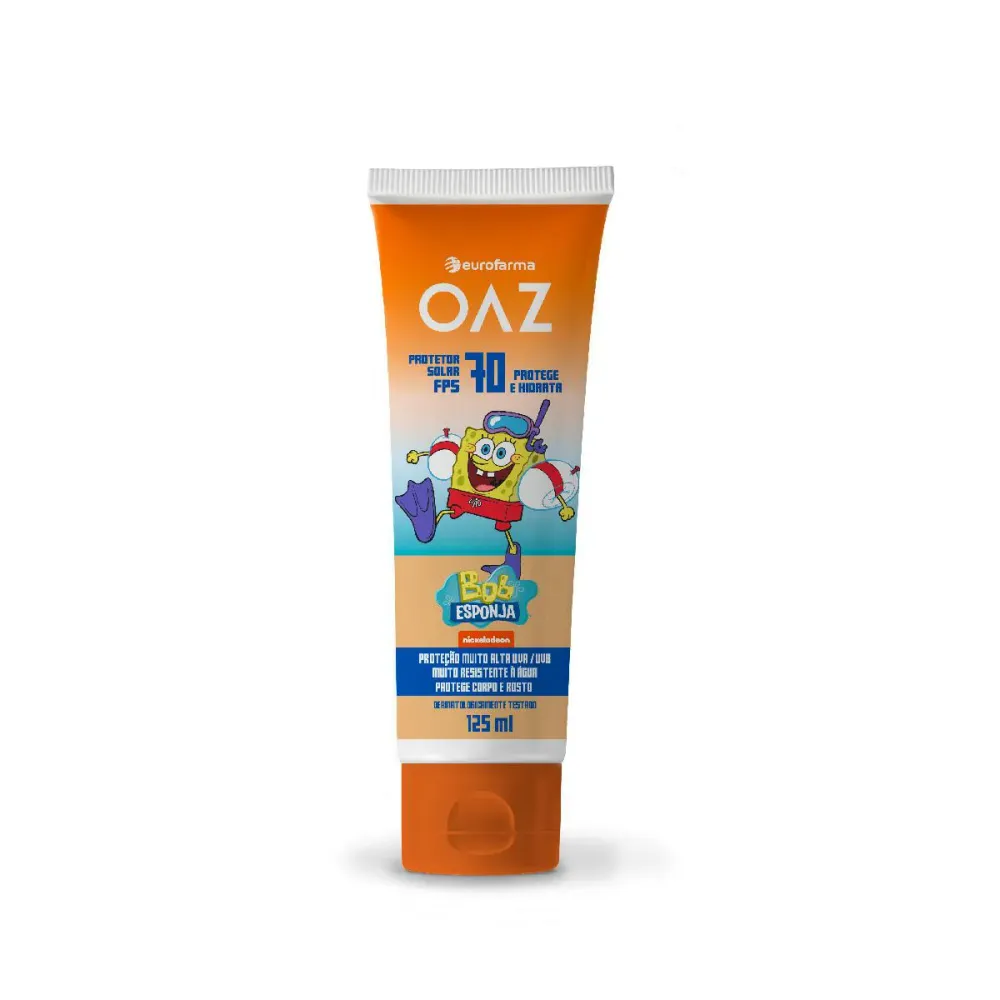 Protetor Solar Infantil OAZ Bob Esponja FPS 70 125 ml