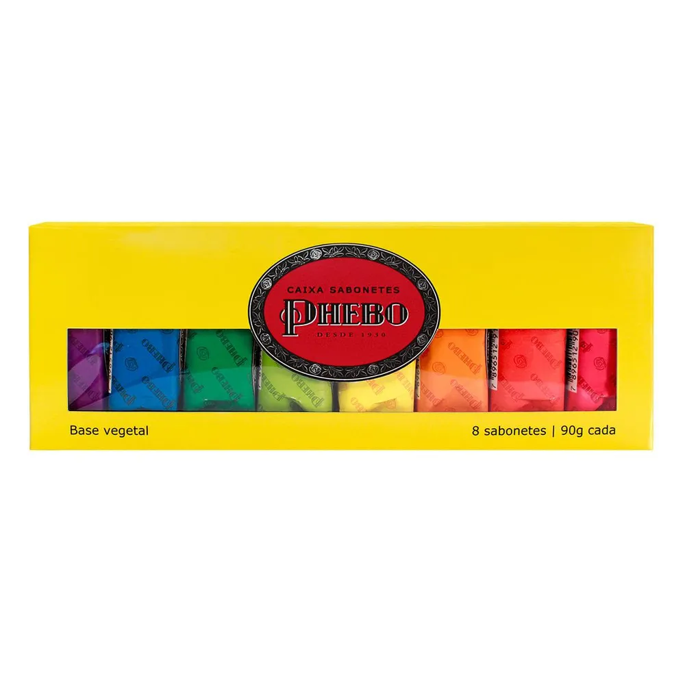 Kit Sabonete de Glicerina Phebo Tradicional Mix de Fragrâncias 90 g 8 Unidades