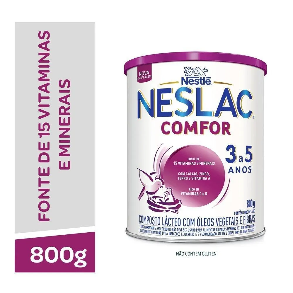 Composto Lácteo Infantil Neslac Comfor de 3 a 5 anos 800 g