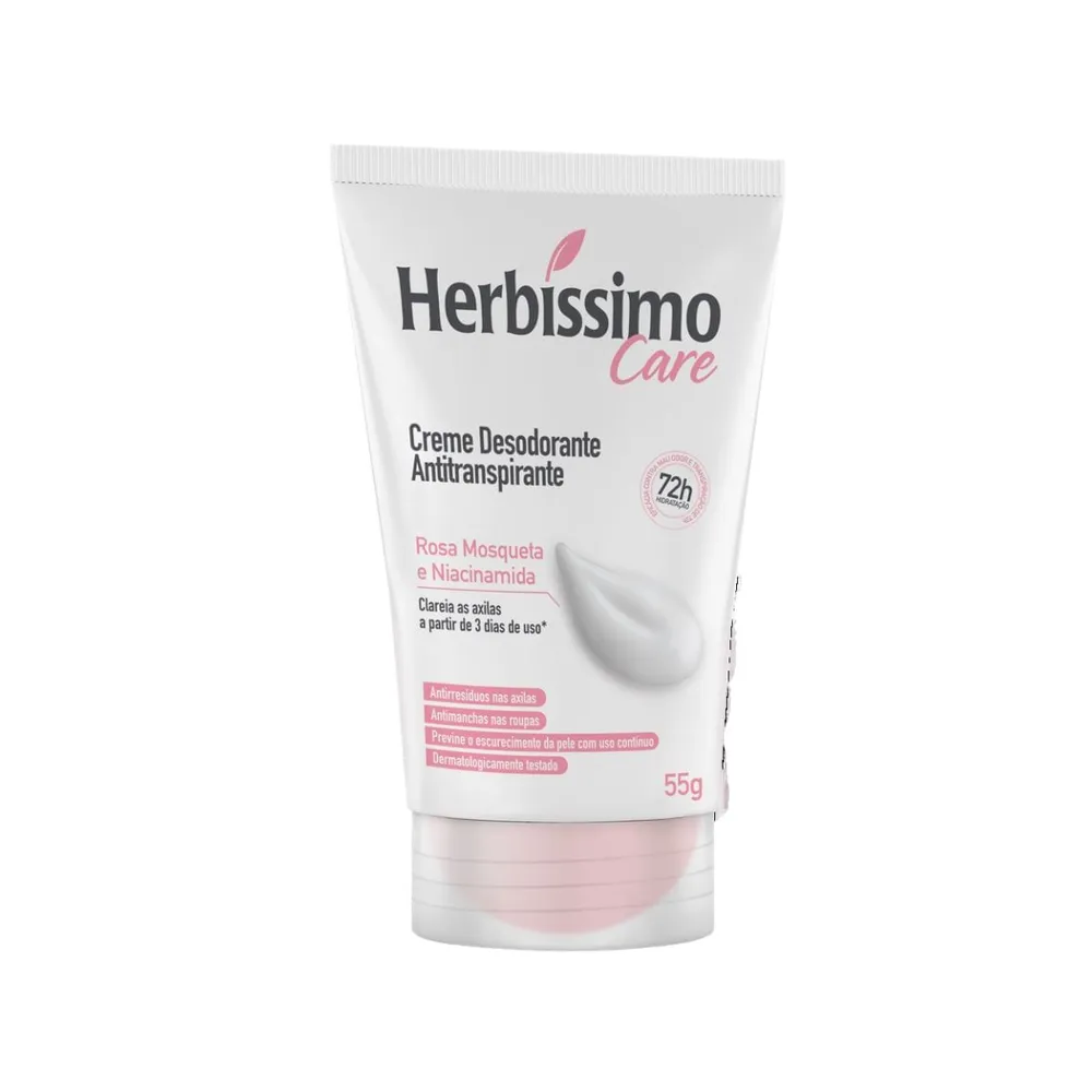 Desodorante Antitranspirante Herbissimo Care Creme Rosa Mosqueta E Niacinamida 55 g
