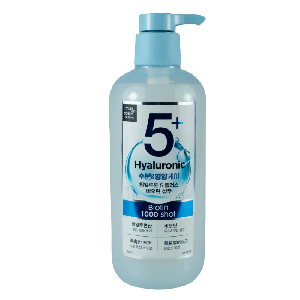 Shampoo Mise En Scene Moisture 5+ Hyaluronic Acid Biotin 1000 Shot 700 g