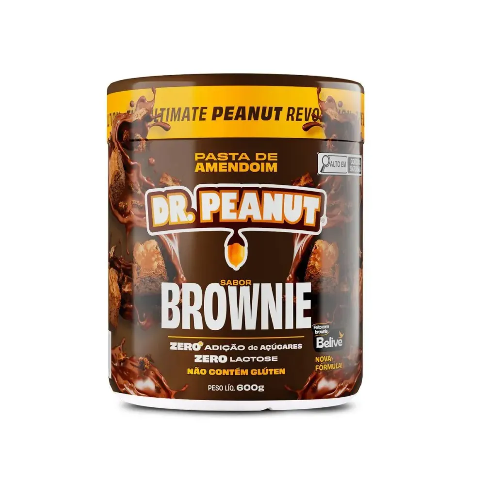 Pasta de Amendoim Sabor Brownie com Whey Protein Dr. Peanut 600 g