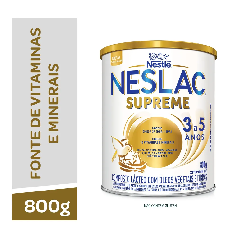 Composto Lácteo Infantil Neslac Supreme de 3 a 5 anos 800 g