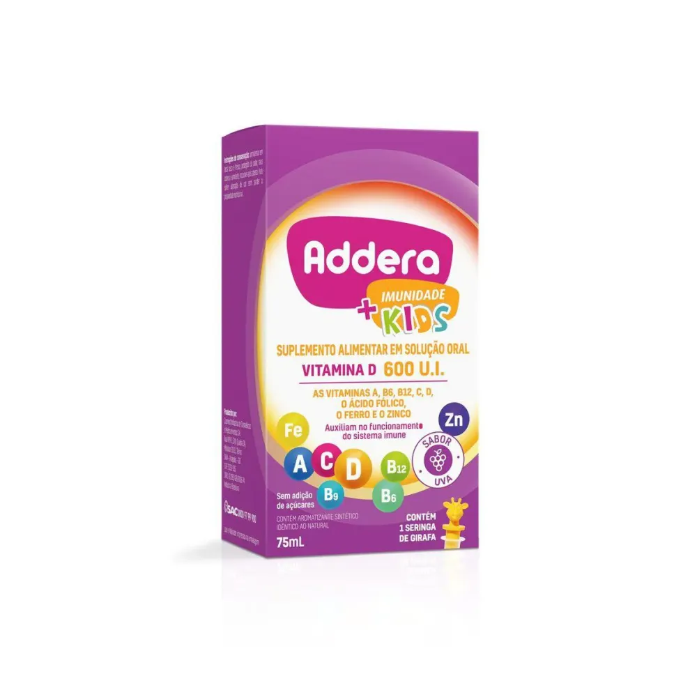 Polivitamínico Addera +Imunidade Kids Uva Infantil 75 ml