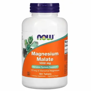 Magnésio Malato 1000 MG Com 180 Tabletes - Now Foods