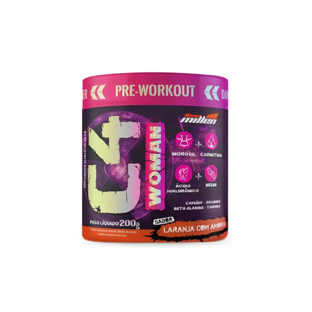 C4 Woman Pré-treino Feminino New Millen 200 g Laranja com Amora