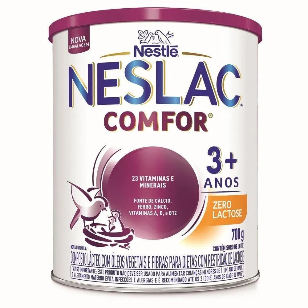 Composto Lácteo Infantil Neslac Comfor de 3 a 5 anos Zero Lactose 700 g