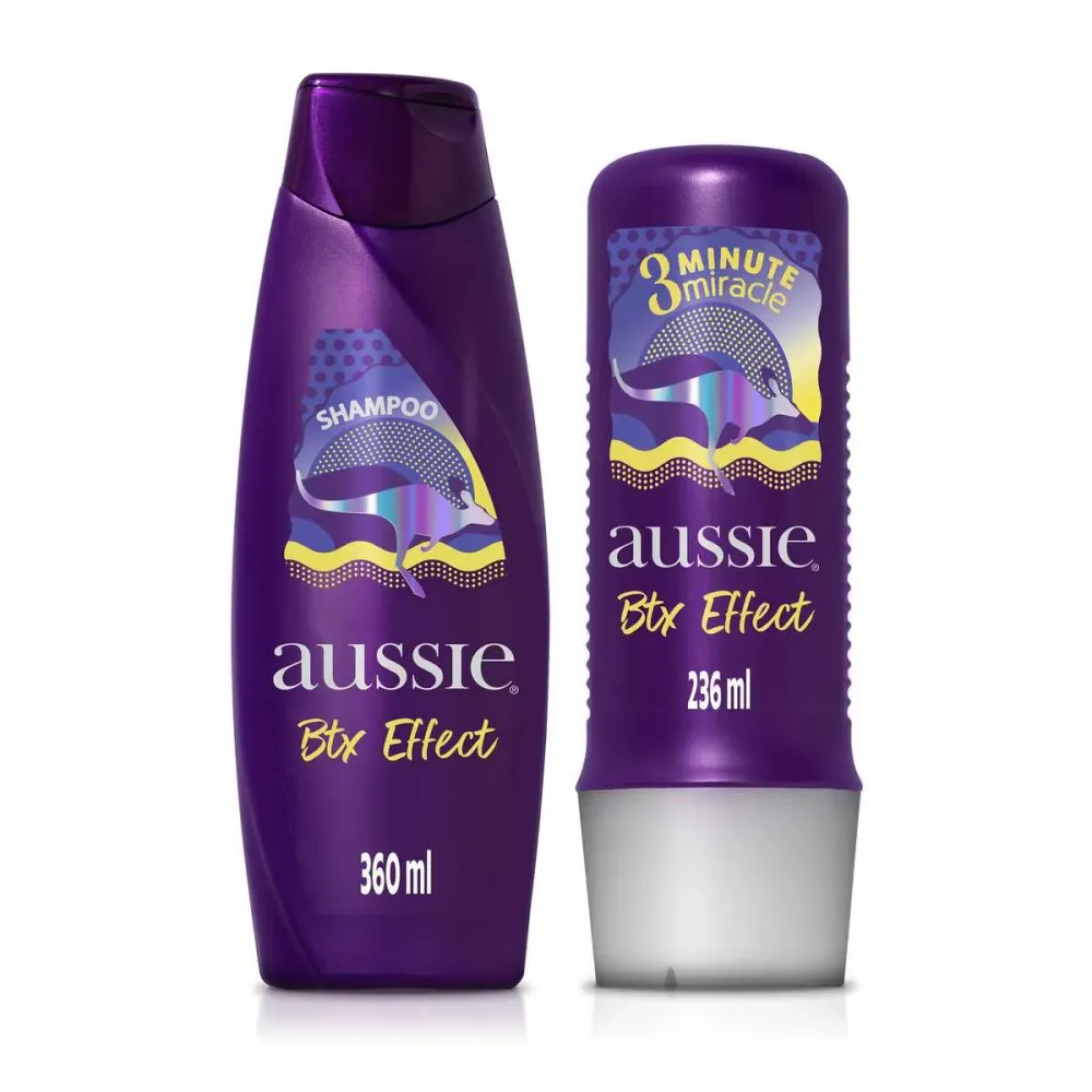 Kit Aussie Btx Effect Shampoo 360 ml + Creme de Tratamento 3 Minutes Miracle 236 ml