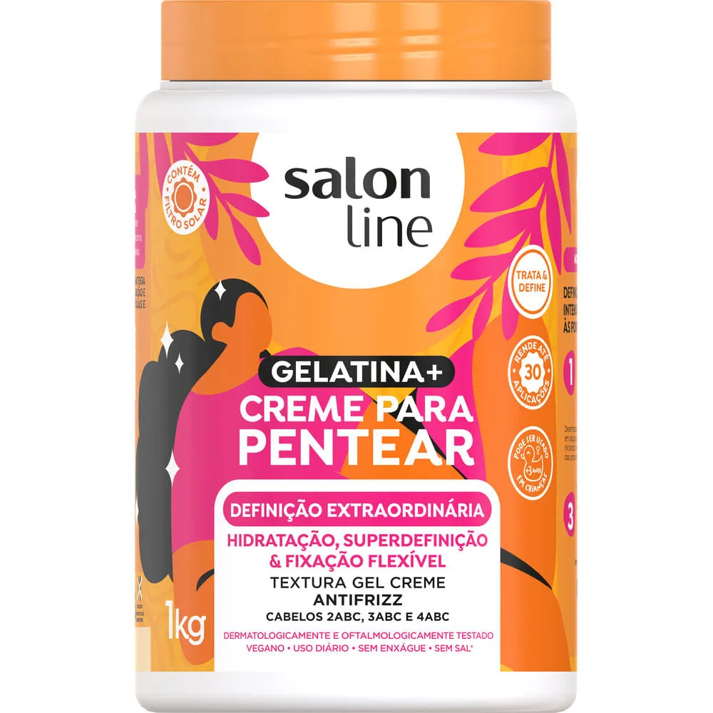 Salon Line Creme Antifrizz Solon Line Condicionador Gelatina + Definicao Extraordinaria 1 kg