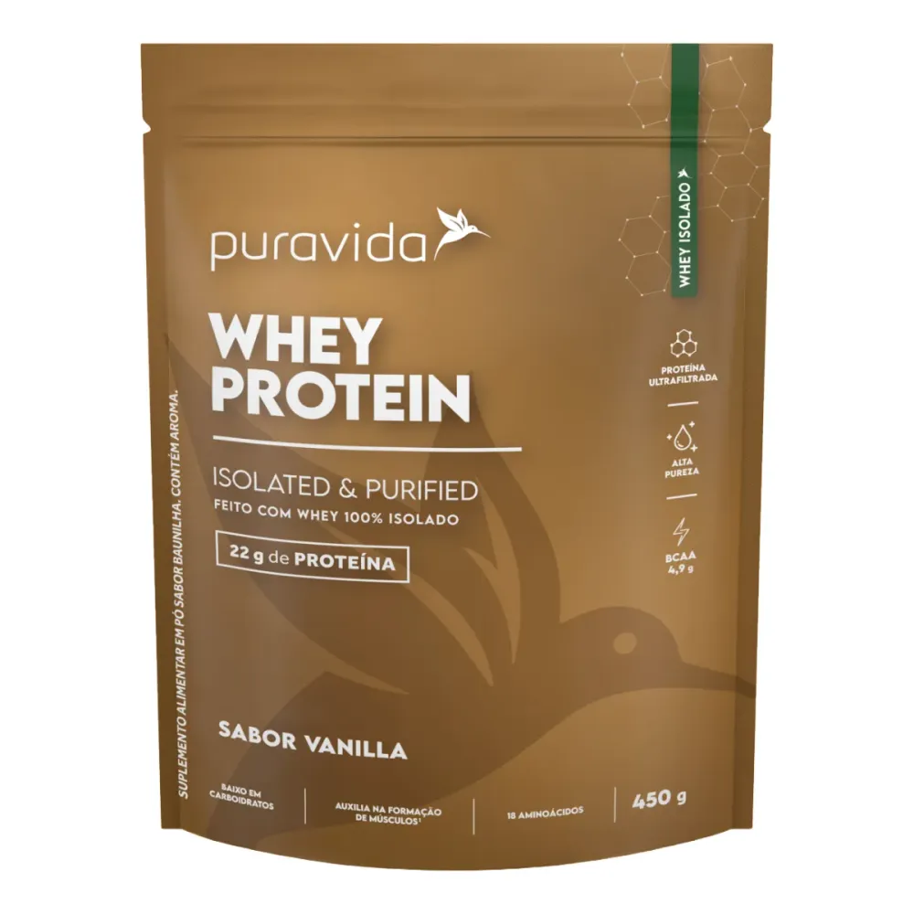 Whey Protein Isolado Puravida Baunilha 450 g