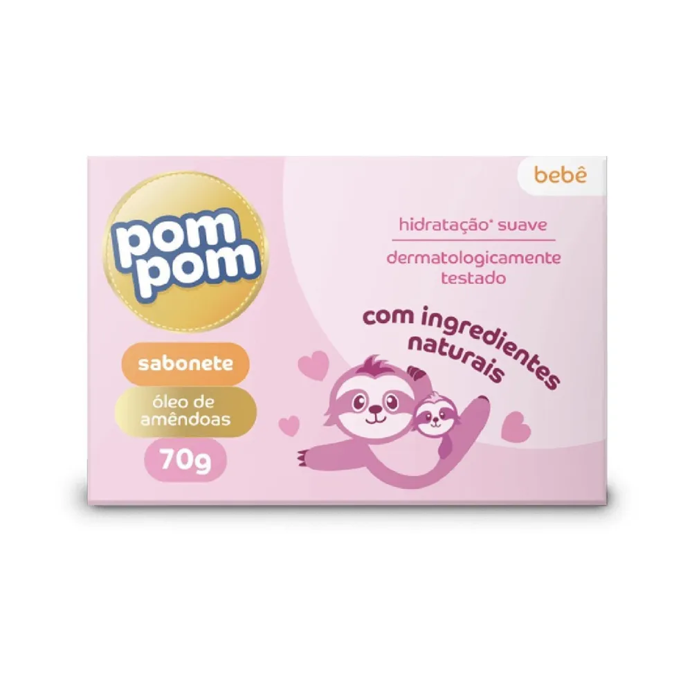 Sabonete em Barra Infantil Pom Pom Óleo de Amêndoas 70 g