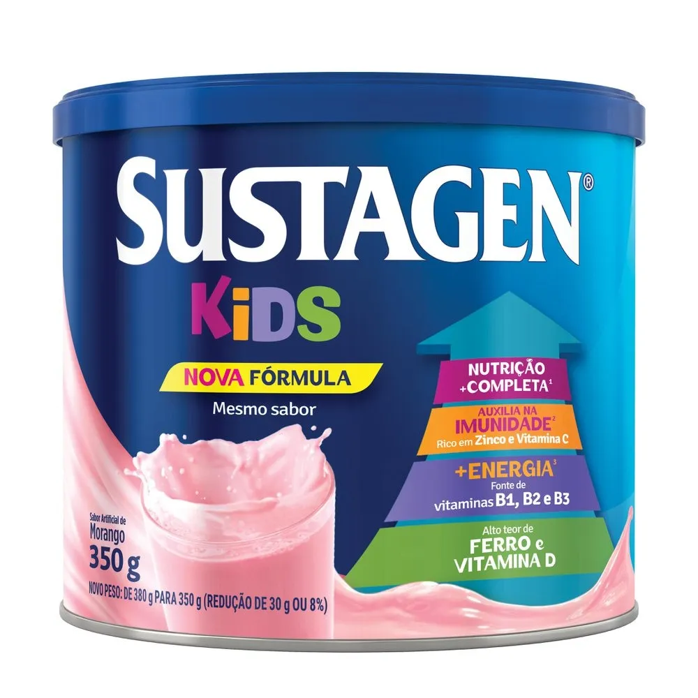 Complemento Alimentar Infantil Sustagen Kids Sabor Morango 350 g