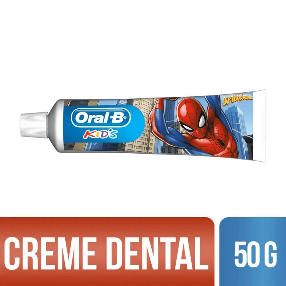 Creme Dental Infantil Oral-B Kids Spiderman Anticáries com Flúor 50 g